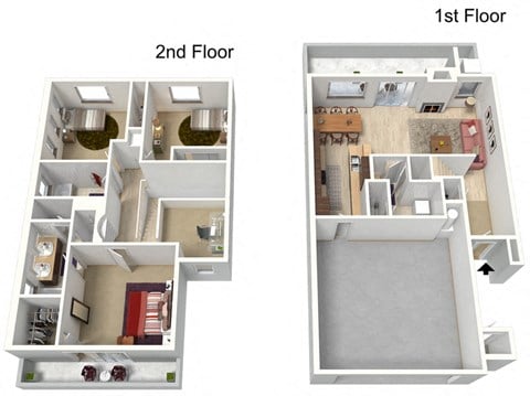 Floor plan for 3 beds, 2.5 baths, 1797 sqft